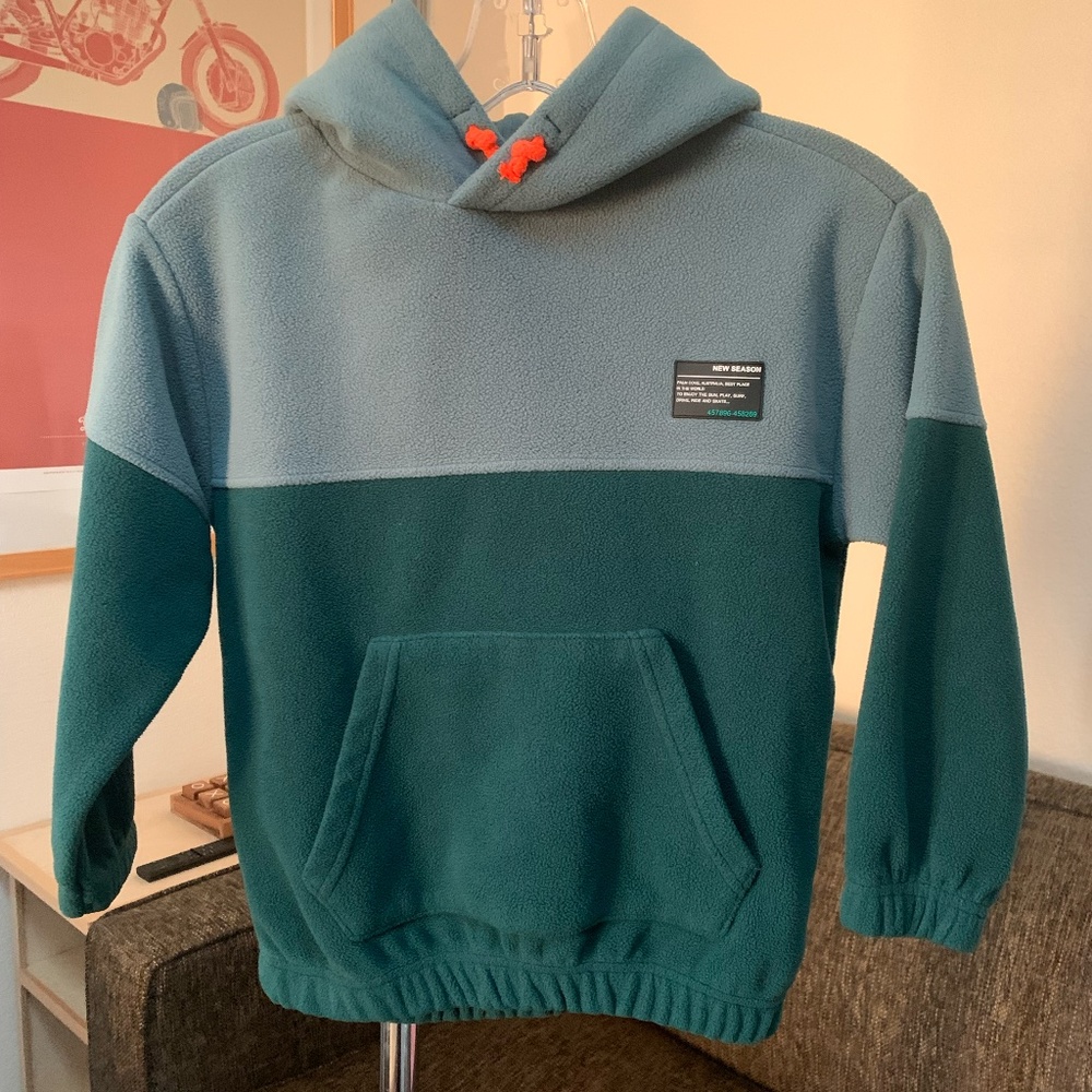 Zara Kids green fleece hoodie size 7